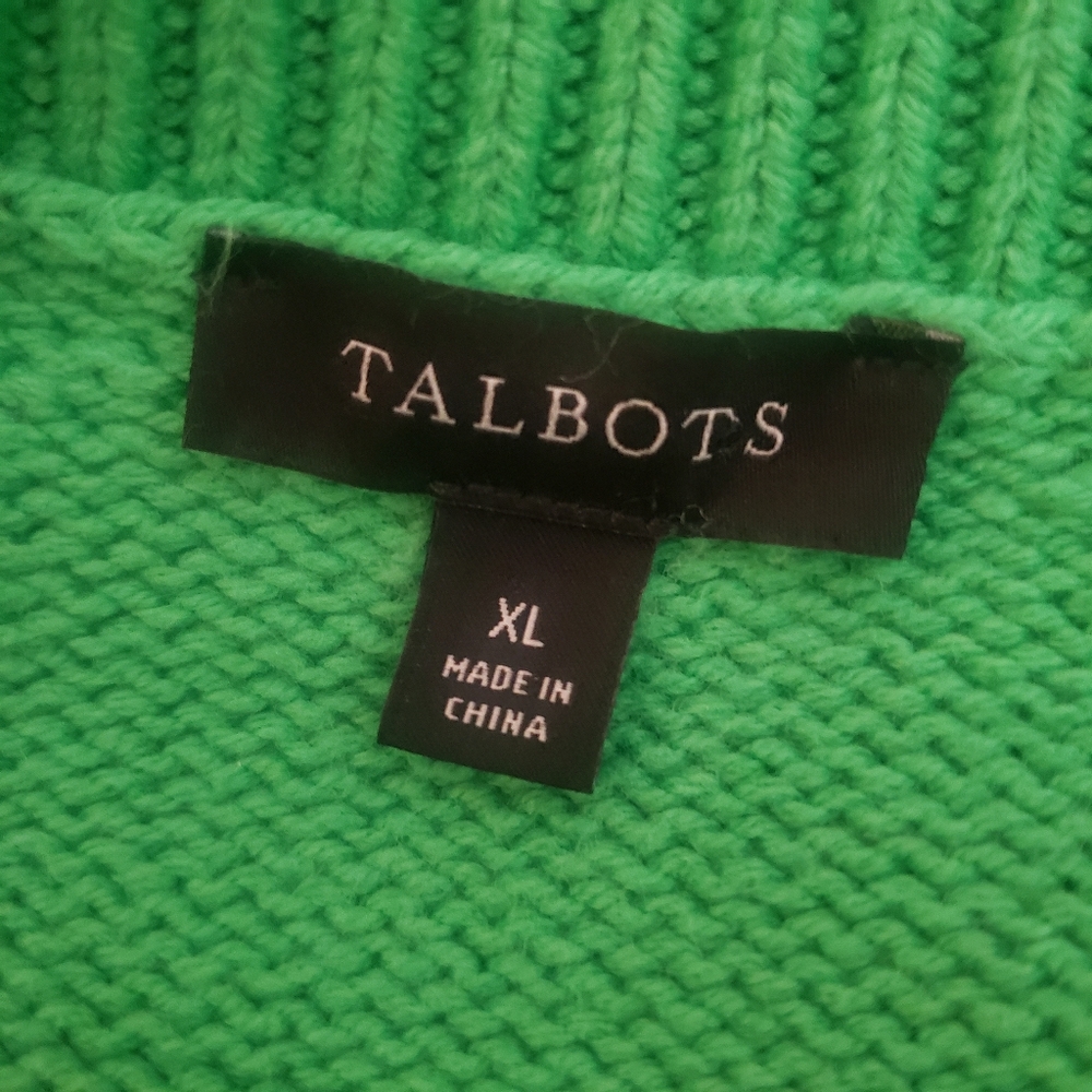 Talbots Green Crew Neck Sweater Size XL - Picture 4 of 6